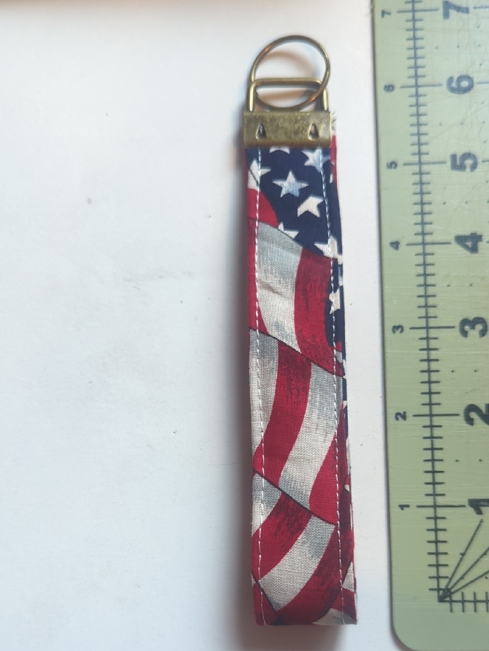 Patriotic Red White Blue Key Wristlet